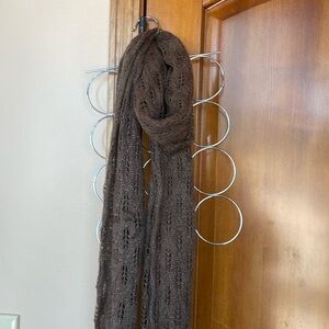 Sparkly Copper Brown Crochet Scarf